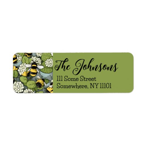 Bumble Bee Themed Return Address Label