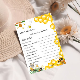Bumble bee themes wishes for the baby shower game invitation
