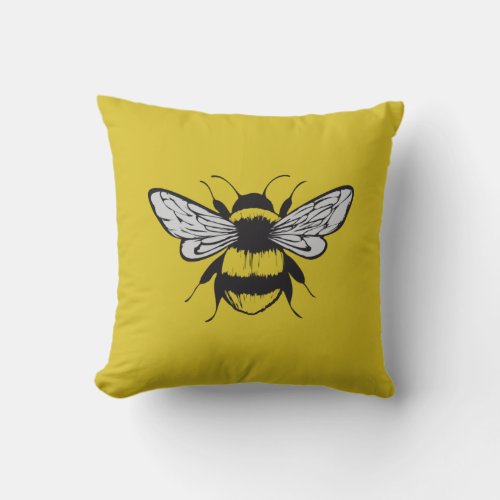 Bumble Bee Throw Pillow