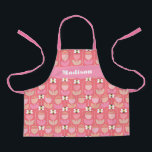 Bumble Bee & Tulips Apron<br><div class="desc">A fun pink,  coral and peach pattern featuring a bumble and tulip pattern in colors of pink,  peach and yellow. This design can be customized with a name or other text. A great keepsake gift for a child chef in training.</div>