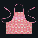 Bumble Bee & Tulips Apron<br><div class="desc">A fun pink, coral and peach pattern featuring a bumble and tulip pattern in colors of pink, peach and yellow. This design can be customized with a name or other text. A great keepsake gift for a child chef in training.</div>