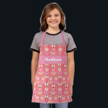 Bumble Bee & Tulips Apron<br><div class="desc">A fun pink,  coral and peach pattern featuring a bumble and tulip pattern in colors of pink,  peach and yellow. This design can be customized with a name or other text. A great keepsake gift for a child chef in training.</div>