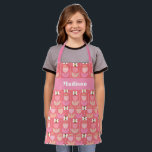 Bumble Bee & Tulips Apron<br><div class="desc">A fun pink,  coral and peach pattern featuring a bumble and tulip pattern in colors of pink,  peach and yellow. This design can be customized with a name or other text. A great keepsake gift for a child chef in training.</div>