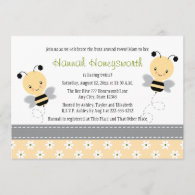 Bumble Bee Twins Baby Shower Invitations