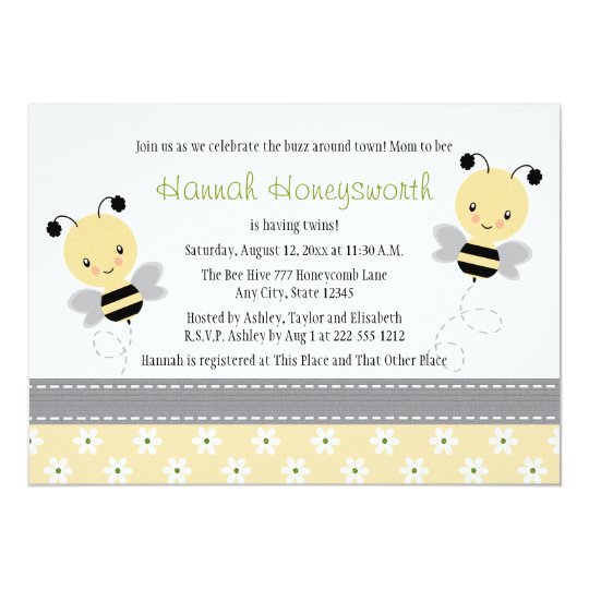 Bumble Bee Twins Baby Shower Invitations Zazzle Com