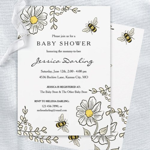 Bumble Bee Virtual Baby Shower Invitations