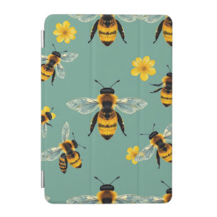 Bumble Bee Watercolor Realistic Honeycomb iPad Mini Cover