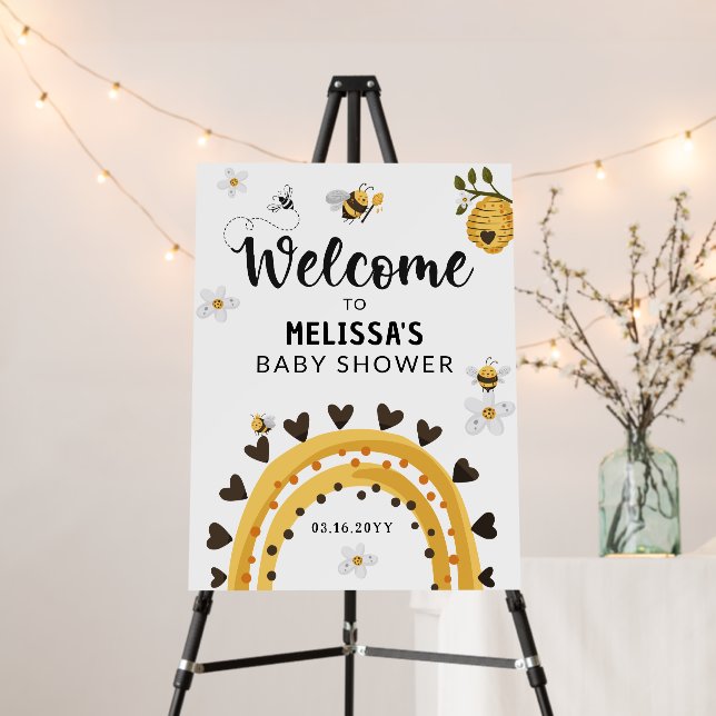 Bumble Bee Welcome Baby Shower Foam Board (In Situ (Stand))