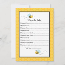 Bumble Bee Wishes for Baby Advice Cards