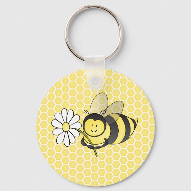 Bumble Bee with Daisy Keychain (Front)