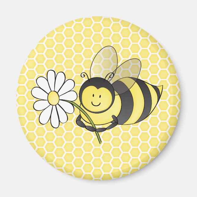 Bumble Bee with Daisy Magnet (Front)