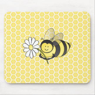 Bumble Bee with Daisy Mouse Pad