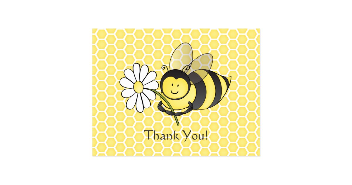 bumble_bee_with_daisy_thank_you_postcard re3f1685673b843b2b2a2dba6d9791561_vgbaq_8byvr_630