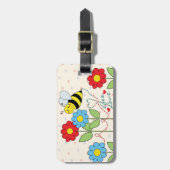 Bumble Bee With Flowers Address Luggage Tag (Front Vertical)