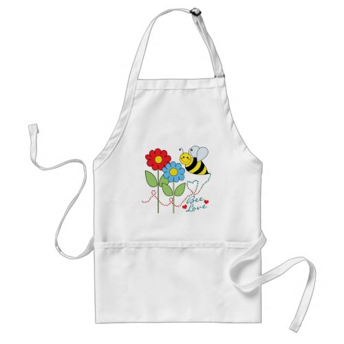 Bumble Bee With Flowers Bee Love Adult Apron