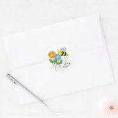 Bumble Bee With Flowers Bee Love Classic Round Sticker (Envelope)