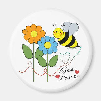 Bumble Bee With Flowers Bee Love Magnet