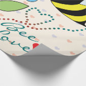 Bumble Bee With Flowers Bee Love Sheets Wrapping Paper (Corner)