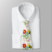 Bumble Bee With Flowers Bee Love Tie (Tied)