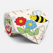 Bumble Bee With Flowers Bee Love Tie (Rolled)