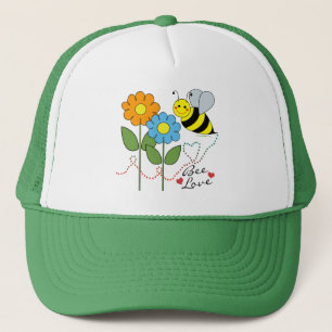Bumble Bee With Flowers Bee Love Trucker Hat