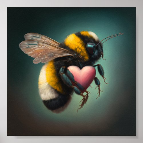 Bumble Bee With Love Value Poster Paper Matte