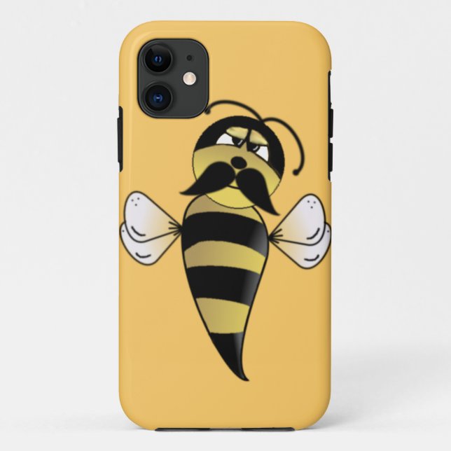 Bumble Bee with Mustache Case-Mate iPhone Case (Back)