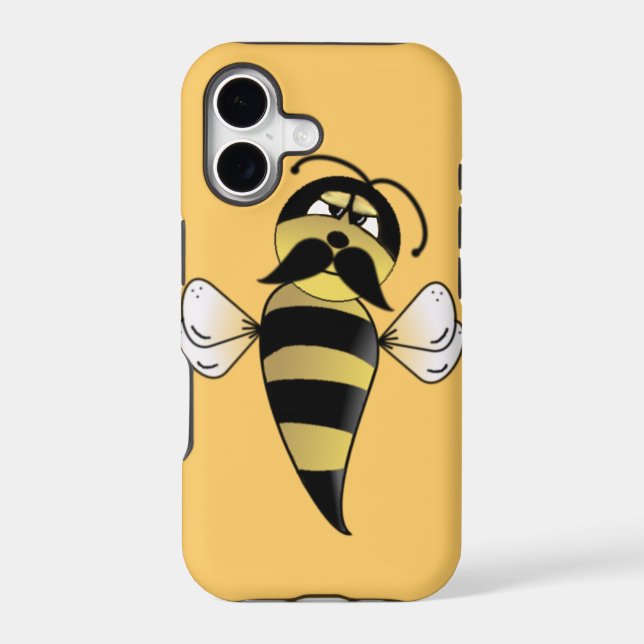 Bumble Bee with Mustache Case-Mate iPhone Case (Back)