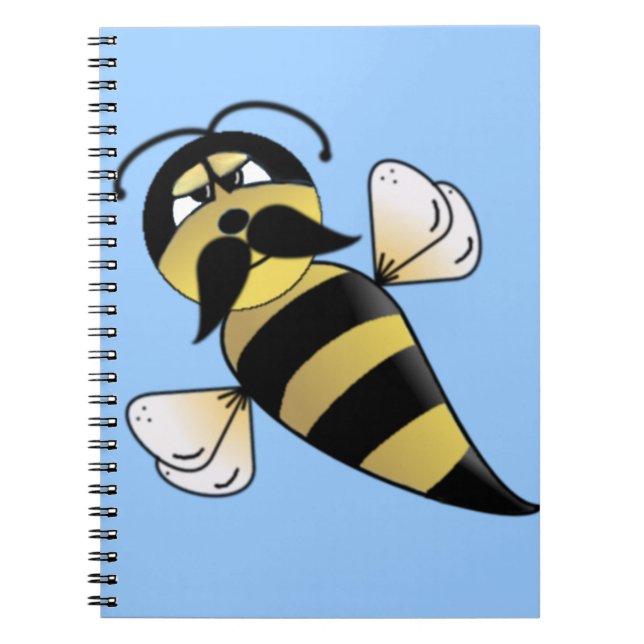 Bumble Bee with Mustache Notebook (Front)