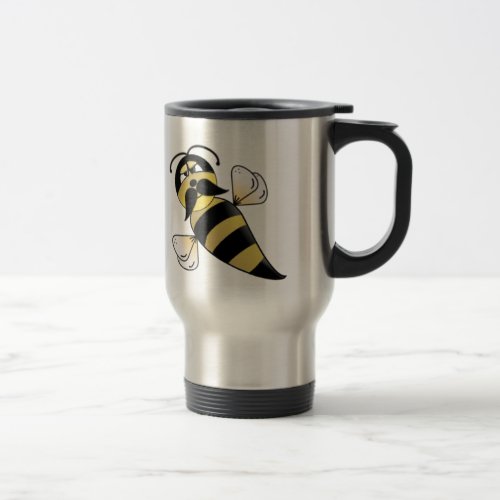 Bumble Bee with Mustache Travel Mug