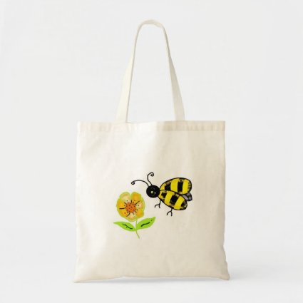 Bumble Bee with Yellow Flower Tote Bag