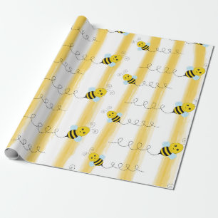 Bumble Bee Wrapping Paper Fly Honey Bee Gift Wrap