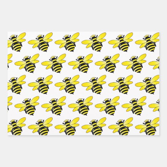 bee wrapping paper