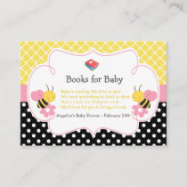 Bumble Bee Yellow and Black Books for Baby (Girl) Enclosure Card