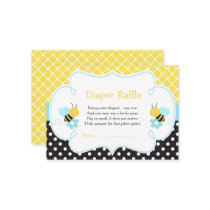 Bumble Bee Yellow and Black Diaper Raffle (Boy) Enclosure Card
