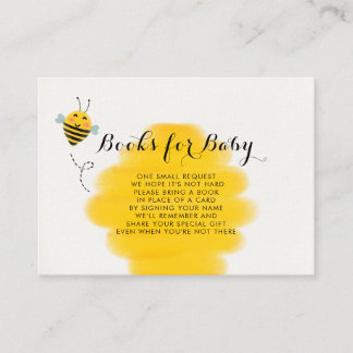 Bumble Bee Yellow Baby Shower Book Request Enclosure Card
