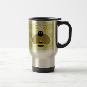 Bumble Bee Yellow Checks Travel Mug