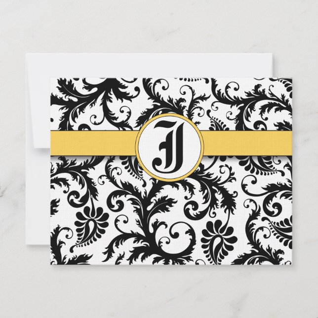 Bumble Bee Yellow Damask Response Card- (Front)