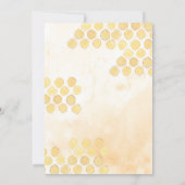 Bumble Bee Yellow Floral Frame Baby Shower Invitation (Back)