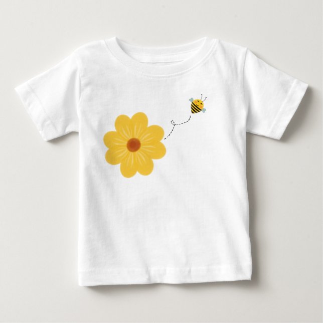 Bumble Bee Yellow Flower Baby T-Shirt (Front)