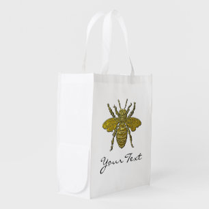Bumble Bee Your Text and Color Reusable Grocery Bag