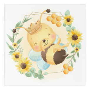 Bumble Bees and Sunflowers Acrylic Print