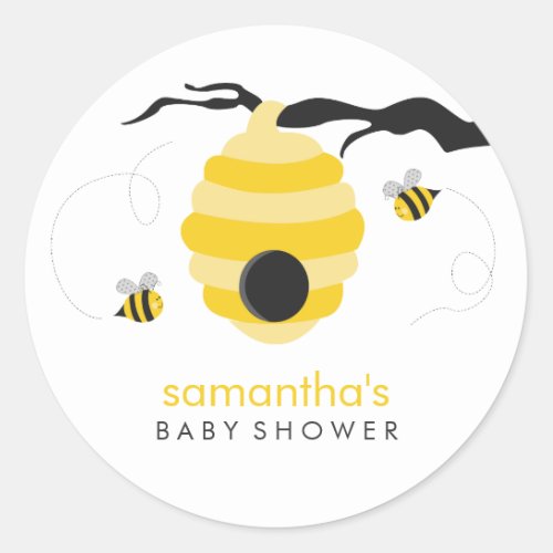 Bumble Bees Baby Shower Classic Round Sticker