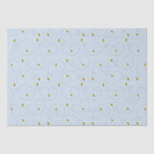 Bumble Bees Blue Baby Shower Tissue Paper