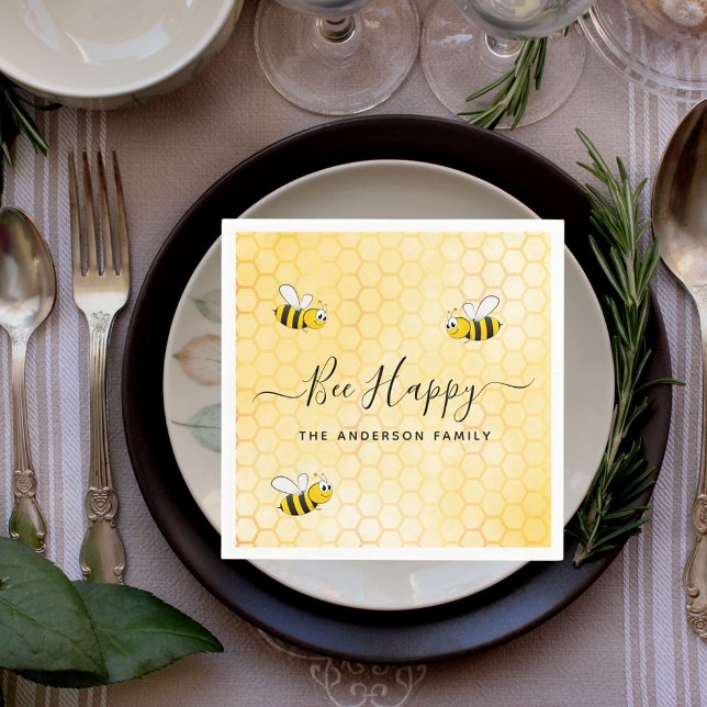 Bumble bees bree happy summer fun humor name napkins (Creator Uploaded)