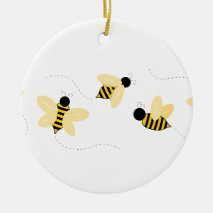 Bumble Bees Ceramic Ornament