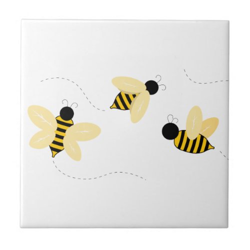 Bumble Bees Ceramic Tile