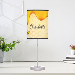 Bumble bees cute honey dripping name table lamp