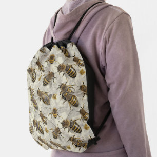 Bumble Bees Drawstring Bag