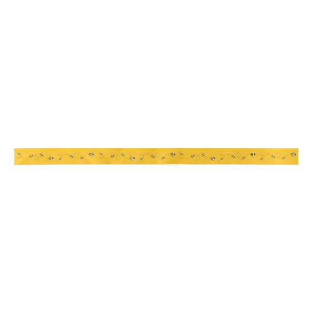 Bumble Bees Honey Bee Satin Ribbon (Front)